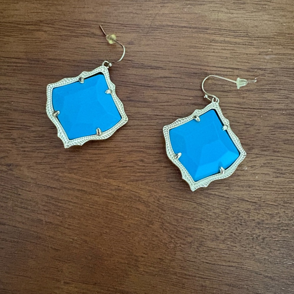 Kendra Scott Turquoise and Gold Geometric Earrings